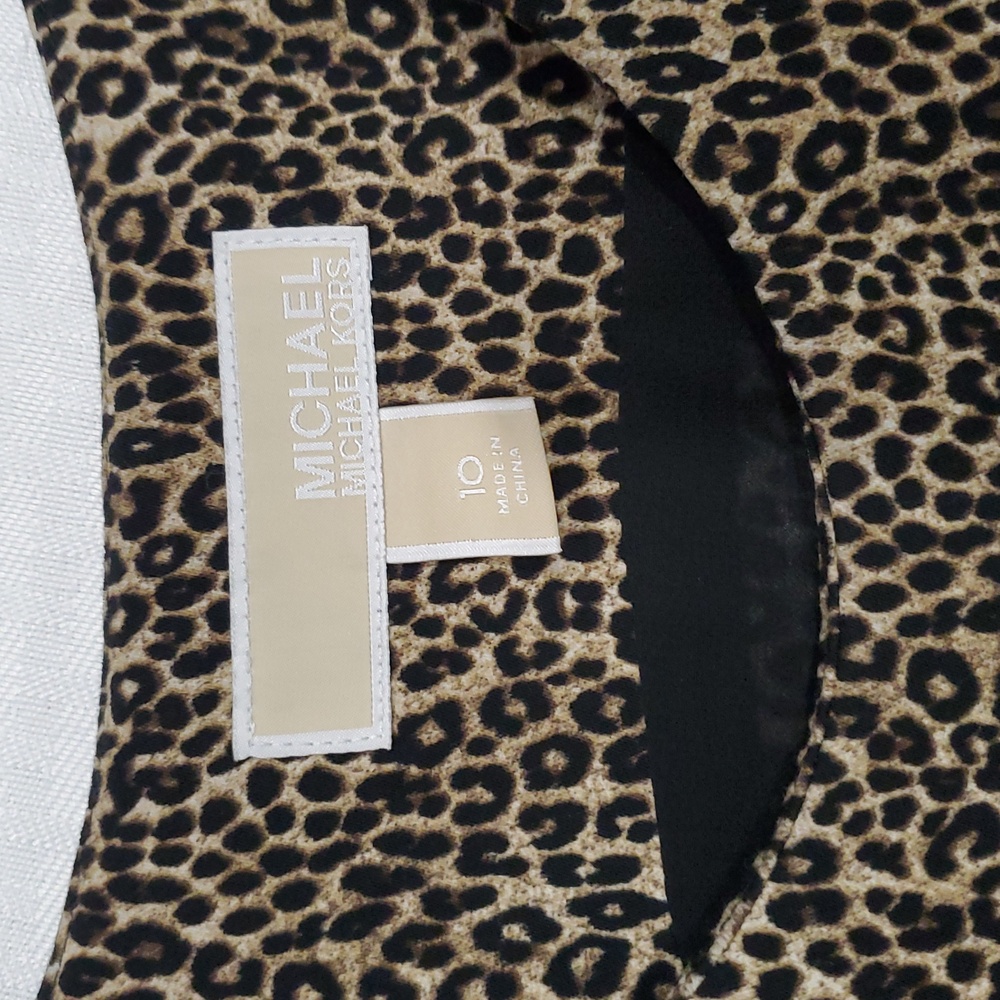 Micheal Michael Kors Mob Wife Elegant leopard print Crop Jumpsuit Sz 10 - Picture 6 of 15